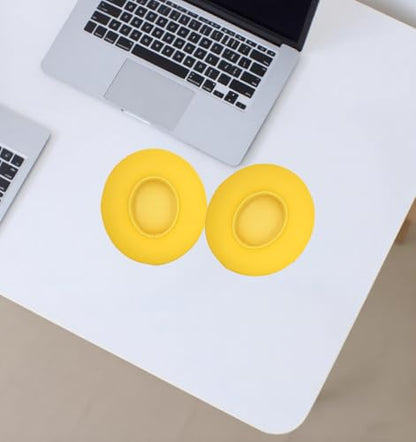 Headphone Replacement Ear Pad Cover Compatible with Beats by Dre Solo3 Solo2 Wired Wireless Headphones Protein Leather Memory Foam Headphone Cushion Ear Muffs-College Yellow - color: college yellow