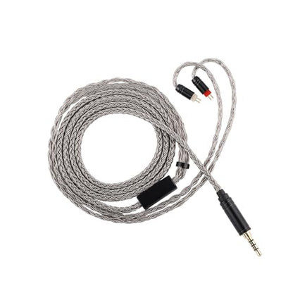Linsoul Tripowin Zonie 16-Core Silver-Plated SPC IEM Cble w/Omni Mic | HiFi Wired Gaming Earbuds Cable, in-Ear Monitor Upgrade Cable, 1.25m Tangle-Free Wire for Audiophiles, 3.5mm,2Pin - size: 2PIN, style: 3.5mm