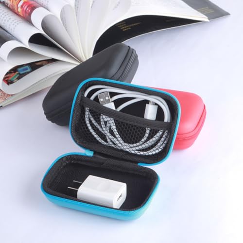 2 Pcs EVA Headphone Storage Case with Smooth Zipper and Mesh Pockets