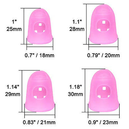Wisdompro 16 Pcs Finger Tips, Thimble Fingertip Grips - Pink, Translucent - color: Pink & Translucent