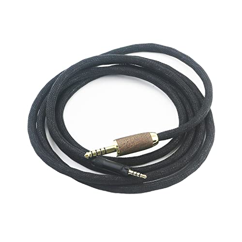NewFantasia 4.4mm Balanced Male 6N OCC Copper Silver Plated Cord 4.4mm Balanced Cable Compatible with Sennheiser HD598 HD598 SE, HD560s HD598 Cs, HD598 SR, HD599 HD620S Headphone Walnut Wood Shell