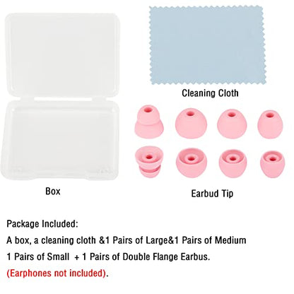 4 Pairs Silicone Earbud Tips Replacement Earbuds Cap Eartips Tips Compatible with Powerbeats Pro Beats Wireless Earphone Headphones,（Pink） - color: Pink