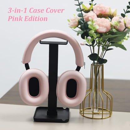Adhiper XM5 Sweat Covers Accessories for Sony WH-1000XM5 - Custom Pink | Soft Silicone Case, 3-in-1 Headphone Covers with Ear Cover & Headband Cover & Shell Protector, Sweatproof & Washable - color: Pink