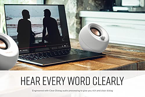 Creative Pebble V3, 2.0 USB-C Desktop Speakers, Bluetooth 5.0, White, USB-A | Bluetooth 5.0, USB-C, 2.0 Speaker, Clear Dialog, 8W RMS, USB-A Adapter, Desktop Speakers, Stereo, White - color: White