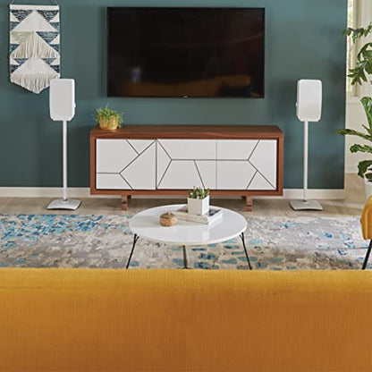 Sanus Wireless Speaker Stand for Sonos Five and Sonos Play:5 - Audio Enhancing Design for Vertical & Horizontal Audio with Built-in Cable Management & Premium Alloy Materials - OSS52 (White) - color: White