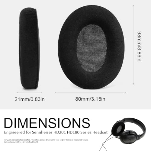 Replacement Velour Ear Pads for Sennheiser HD201 HD428 HD449 - Black