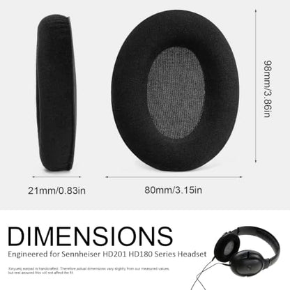 Replacement Velour Ear Pads for Sennheiser HD201 HD428 HD449 - Black