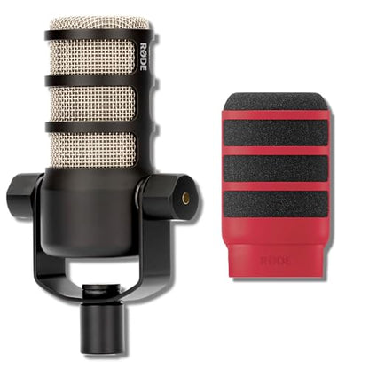 Rode PodMic Podcast Microphone Bundle with WS14 Red Pop Filter