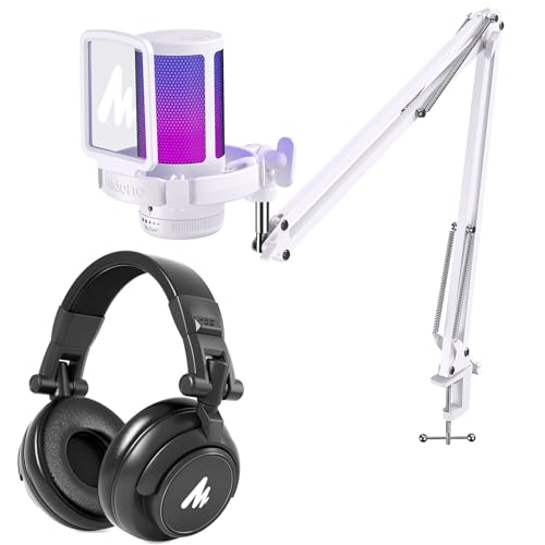 MAONO USB Gaming Microphone with Monitor Headphones, DGM20S, MH601