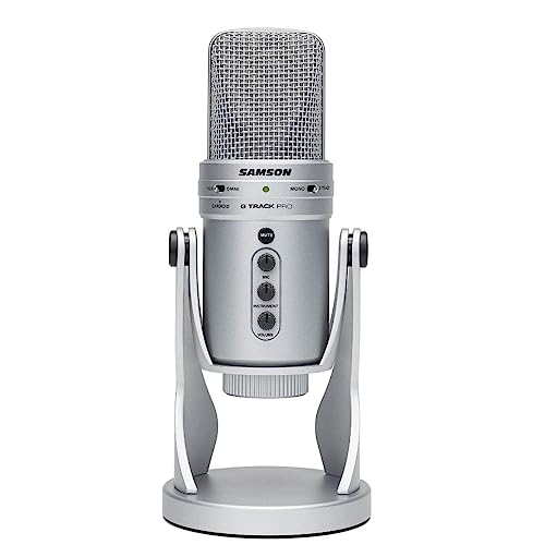 SAMSON G Track Pro USB Microphone with Built in Audio Interface Silver - color: Silver