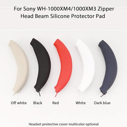 Adhiper Silicone Sweat Headband Cover for Sony WH-1000XM4, WH-CH720N, WH-XB910N, ULT WEAR, Washable Zipped Dustproof Headband Cover Protector for Soundcore Space Q45, Life Q30 & Q20 (Dark Blue) | Silicone Sweat Cover for Sony WH-1000XM4 XM3 & Soundcore Q4