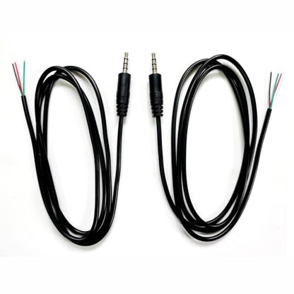 2-Pack 3.5mm 4 Pole Male Plug to Bare Wire Audio Cable Repair 96cm