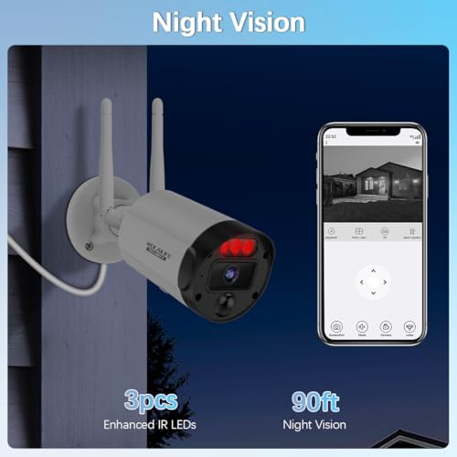 Wireless Security Camera System, Home WiFi Video Surveillance Systems | No Monthly Fees, 5MP HD, 130° Wide Angle, 2-Way Audio, 90FT Night Vision, Motion Detection - style: 5MP 6-Cams 3TB【60-Day Storage】