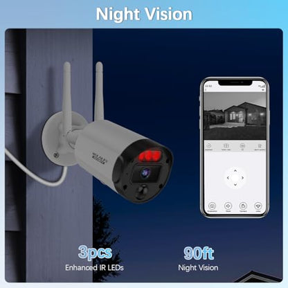 Wireless Security Camera System, Home WiFi Video Surveillance Systems | No Monthly Fees, 5MP HD, 130° Wide Angle, 2-Way Audio, 90FT Night Vision, Motion Detection - style: 5MP 6-Cams 3TB【60-Day Storage】