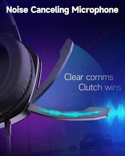 AOC Wired Gaming Headset, Headphones for Xbox Series PS5 PC Switch, White | Surround Sound, Noise Canceling Over-Ear Gaming Mic, RGB Lights, 50mm Drivers, 3.5mm Jack - color: White