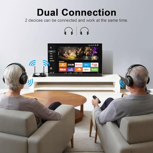 Bluetooth Transmitter for TV, HDMI/AUX/RCA/Optical Inputs/Outputs | Wireless Audio Adapter with aptX LL, Screen Display, Dual Link for TV, PC, Bluetooth Speakers, Headphones with Remote Control