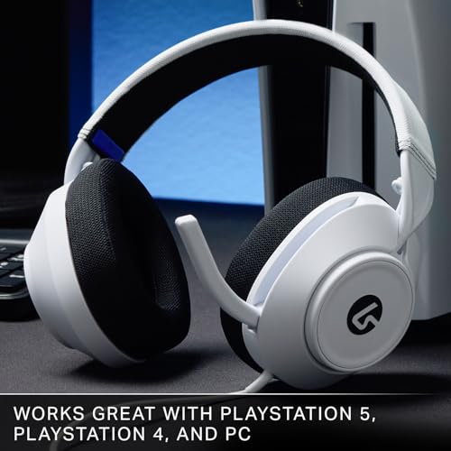 PowerA LucidSound LS10P Gen 2 Wired Gaming Headset for PlayStation - White, Quick-Access Audio Controls, Designed for Comfort, Premium Audio, flip-to-Mute Boom mic, PC Compatible - style: White