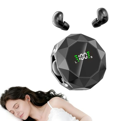 Smallest Invisible Mini Earbuds Wireless Bluetooth Headset, Low Profile Micro Tiny Discreet Hidden Earbudsfor Work, Small Headphones, Invisible Sleep Earphones for Small Ear Canals (Black) - color: Black