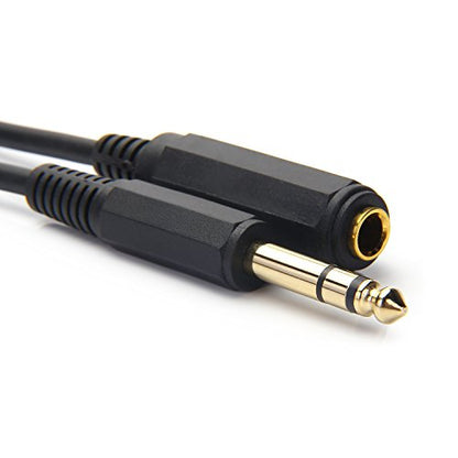 1/4 Inch Male to Female Stereo Extension Cable Gold Plated Quarter inch Headphone Extension Cable Cord- 20FT /6.6 Meters - size: 20 Feet