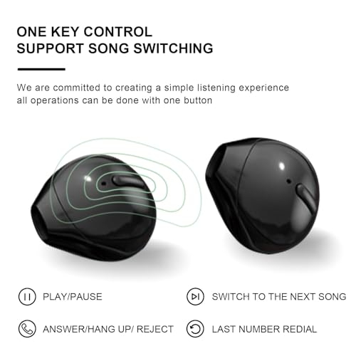 Smallest Invisible Earbuds Wireless Ear Buds Bluetooth in Ear Mini Discreet Small Tiny Earpiece Sleep Earbuds Hidden with Charging Case Headphones for Small Ears Work Sleeping Android iOS Black - color: Black