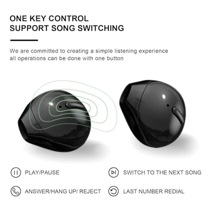 Smallest Invisible Earbuds Wireless Ear Buds Bluetooth in Ear Mini Discreet Small Tiny Earpiece Sleep Earbuds Hidden with Charging Case Headphones for Small Ears Work Sleeping Android iOS Black - color: Black