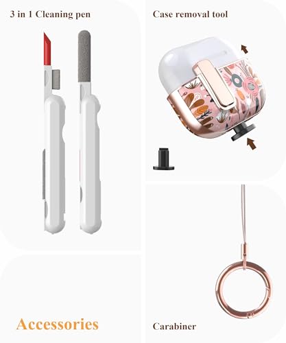 TATOFY for AirPods Pro 2nd Generation Case with Lock Carabiner Cleaner, Slim AirPod Pro 1st & 2nd Hard Case Cover, Compatible with MagSafe (Pink) - color: Pink, size: AirPods Pro 1st & 2nd Gen