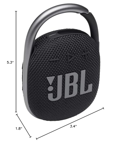 JBL Clip 4 Portable Wireless Bluetooth Waterproof/Dustproof Speaker - Black (Renewed) - color: Black