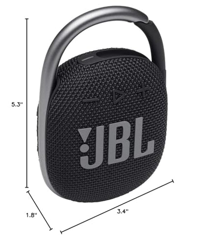 JBL Clip 4 Portable Wireless Bluetooth Waterproof/Dustproof Speaker - Black (Renewed) - color: Black