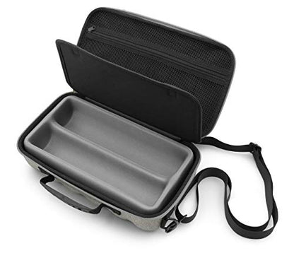 CASEMATIX Dual Wireless Microphone Case for Wireless Mic System Compatible with Sennhesier, Shure Microphones and More, Dual Mic Bag with Shoulder Strap and Hard Shell Gray Exterior