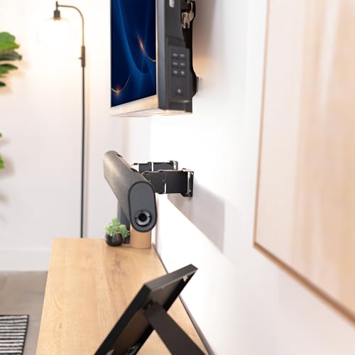 VIVO Black Steel Universal Soundbar Wall Mount, Mount-ESB1 | Universal L Brackets, Adjustable Extending Speaker Arm Holders, Swivel Arm Design
