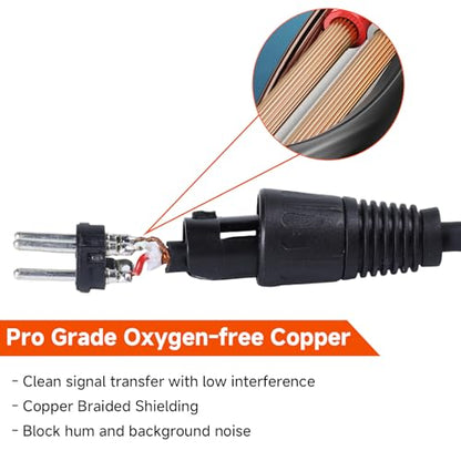 Pack of 2 Right Angle XLR Cables 12FT - 2PCS 3 Pin XLR Male to Female Microphone Cable - Balanced Copper Mic Cable for Mixer, Audio Interface, Podcast, Recording （12 Feet - size: 12 Feet