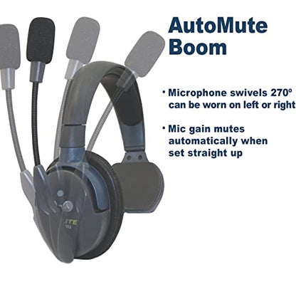 EARTEC ULDR-HD Ultralite HD Dual Ear Add-On or Replacement Remote Headset, HD Version Only, Full Duplex Wireless Communication, Includes Rechargeable Battery - color: Remote, size: Dual Ear