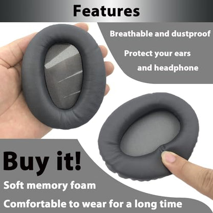 Adhiper Ear Pads for Sony WH-CH700N, WH-CH710N, WH-CH720N - Titanium Gray | Softer Protein Leather & High-Density Memory Foam Earpads for Sony Headphones - color: Titanium Gray