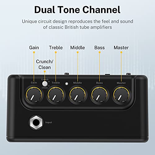 Donner Mini Guitar Amp Small Electric Amplifier 5W Portable, Practice Guitar Combo Amp DA-10 - color: Black