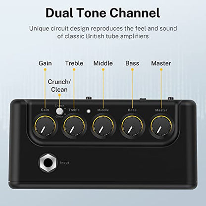 Donner Mini Guitar Amp Small Electric Amplifier 5W Portable, Practice Guitar Combo Amp DA-10 - color: Black