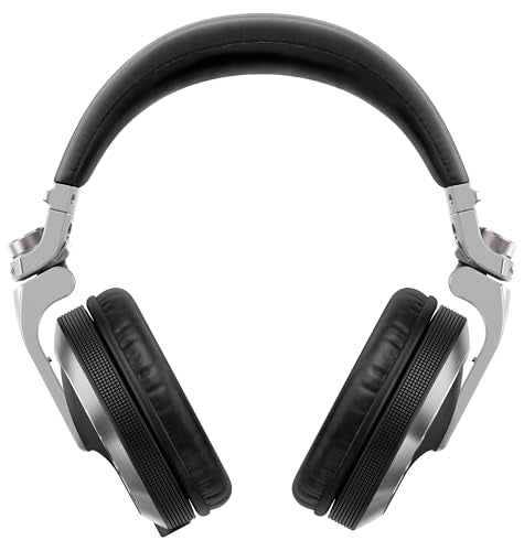 Pioneer DJ HDJ-X7 Professional Over-Ear DJ Headphones - Silver Bundle with Case, Stand, and Austin Bazaar Polishing Cloth - color: HDJ-X7, style: Silver