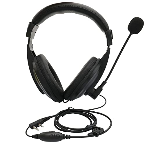 Overhead Headsets Headphones with VOX-PTT Boom Mic is Compatible with Kenwood Puxing Quansheng Wouxun HYT Nexedge Puxing Two Way Radio