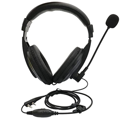 Overhead Headsets Headphones with VOX-PTT Boom Mic is Compatible with Kenwood Puxing Quansheng Wouxun HYT Nexedge Puxing Two Way Radio
