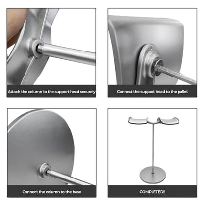 Dual Headphone Stand for Desk | Stable, Portable, Space Saving, Multi Headphone Holder, Home, Office, Desktop, Gaming Setup - color: Silver