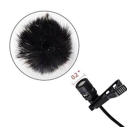 Lavalier Wind Muff 5 Pack Lapel Microphone Wind Muff 0.2/0.4 Inch Furry Lav Windscreen Windproof Wind Screen (0.2inch, Black/White) - color: Black/White, size: 0.2inch 5pcs