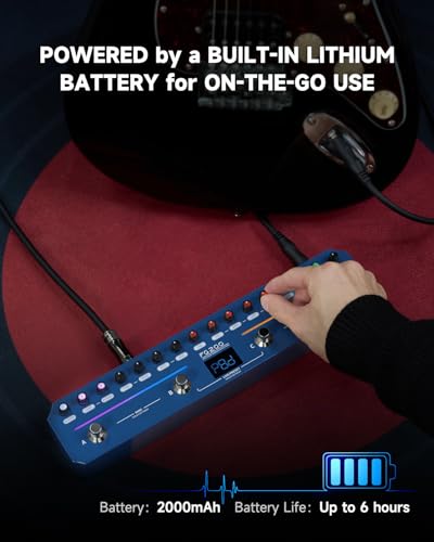 FLAMMA FG200 Intelligent Multi-Effects Guitar Pedal with 52 AMP Models 5 BOOST Models 16 CAB Simulations 7 Effects Modules 9 IR Slots 40 Presets 40 Rhythm Styles Support APP OTG