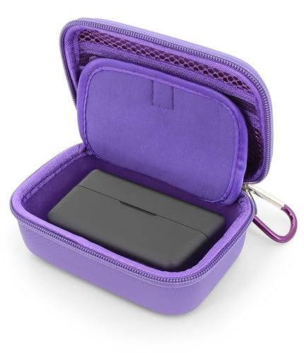 CASEMATIX Travel Case Compatible With DJI Mic 2 Wireless Microphone Kit or Original - Compact Lavalier Microphone Protection to Carry Lav Mic in Charging Case and Small Accessories, Purple