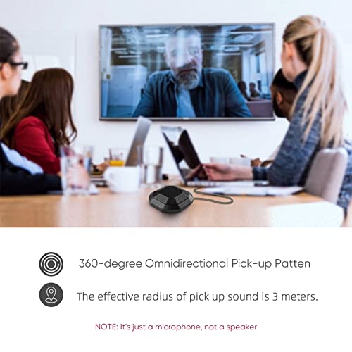 Desktop Microphone 360° Omnidirectional High Sensitivity Clear Computer Microphone with 3.5mm Plug for LaptopPC Gaming & Online Meetings - Compact & Portable Design (USB Plug)