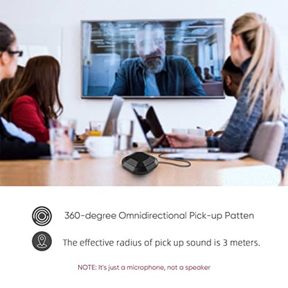 Desktop Microphone 360° Omnidirectional High Sensitivity Clear Computer Microphone with 3.5mm Plug for LaptopPC Gaming & Online Meetings - Compact & Portable Design (USB Plug)