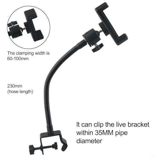 Adjustable Gooseneck Microphone Stand with Desk Clamp, Flexible Metal Arm for Podcasting Streaming Gaming, Compatible with Handheld Mics and Smartphones(C) - size: C