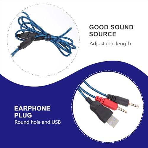 Cabilock Gaming Headset Wired Over-Ear PC Headphones with Microphone LED Light Noise Reduction for Streaming and Travel