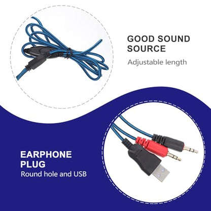 Cabilock Gaming Headset Wired Over-Ear PC Headphones with Microphone LED Light Noise Reduction for Streaming and Travel