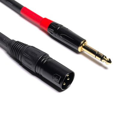 1/4 Inch to 3-pin XLR Cable, 6.35mm Quarter inch TRS Male to XLR Male Microphone Balanced Cable (1FT) - size: 1FT