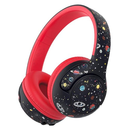 iClever BTH27 Toddler Headphones for 2+ Year Old Baby Kids Travel Study | SafeSound Tech3.0, 74H Playtime, Bluetooth 5.4, BPA Free, Aux, Soft Baby Headphones, Easy Operation, Adjustable, Black - color: Black