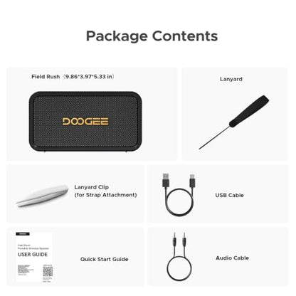 Field Rush Portable Speakers, 130W Peak Wireless Speaker with 2.1 Stereo Sound, Big Sound and Deep Bass, 28H Playtime Outdoor Speaker, IP67 Waterproof, TWS Pairing EQ Modes for Home/Party/Beach Black - color: Black
